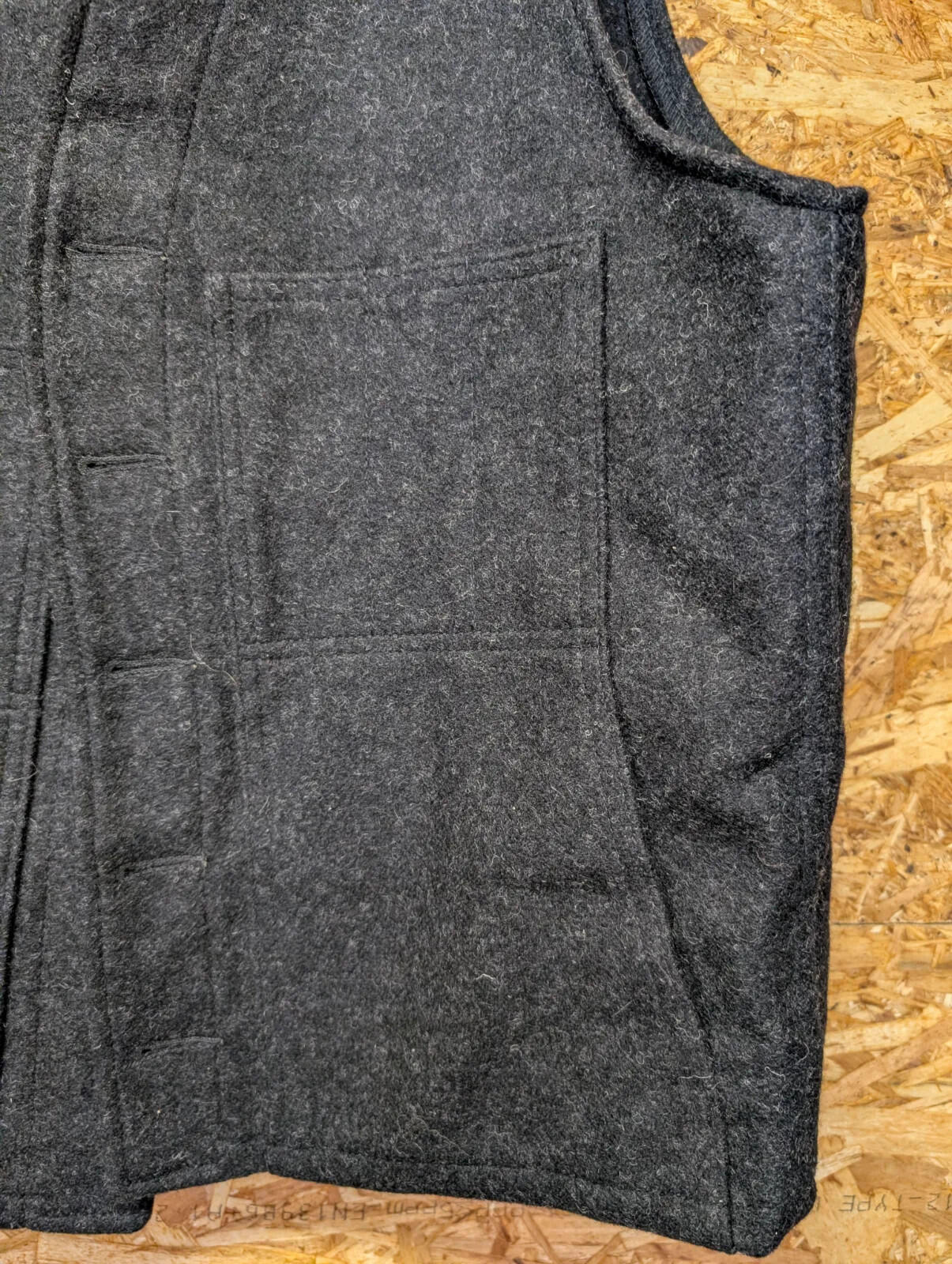 Filson Mackinaw Wool Vest Men Large 42 Grey Black Gilet USA Pocket Plaid