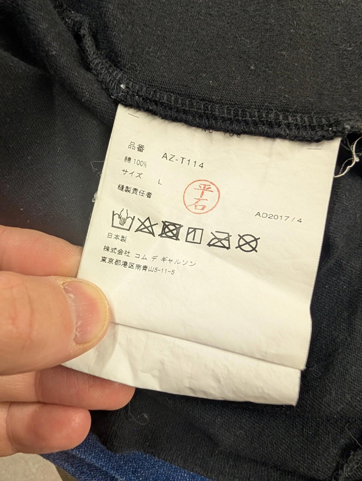 Comme des Garçons PLAY T-Shirt Large Men Inverted Heart Outline Black Cotton
