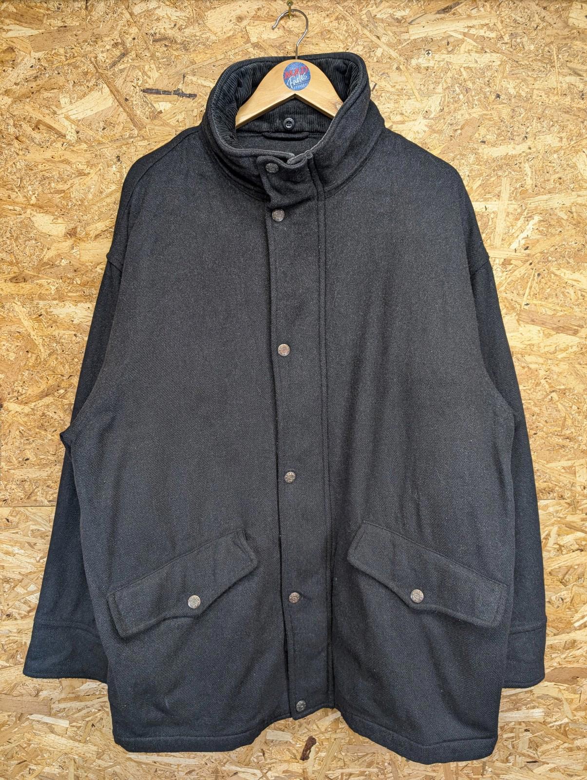 Gant Wool Overcoat Large Men Vintage 90s USA Black Mid-Length Blac Charcoal