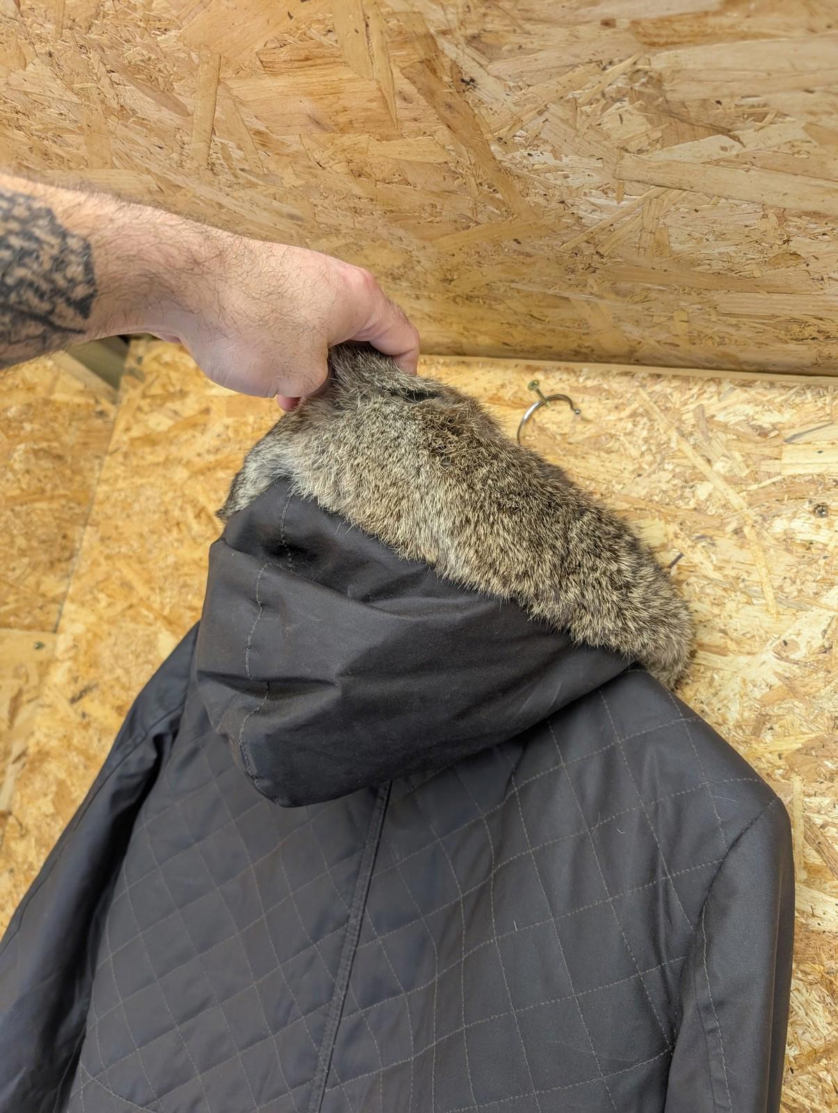 Belstaff Wax Jacket UK 12 / 44 Women Quilted Fur Trim Hood Brown Winter Coat