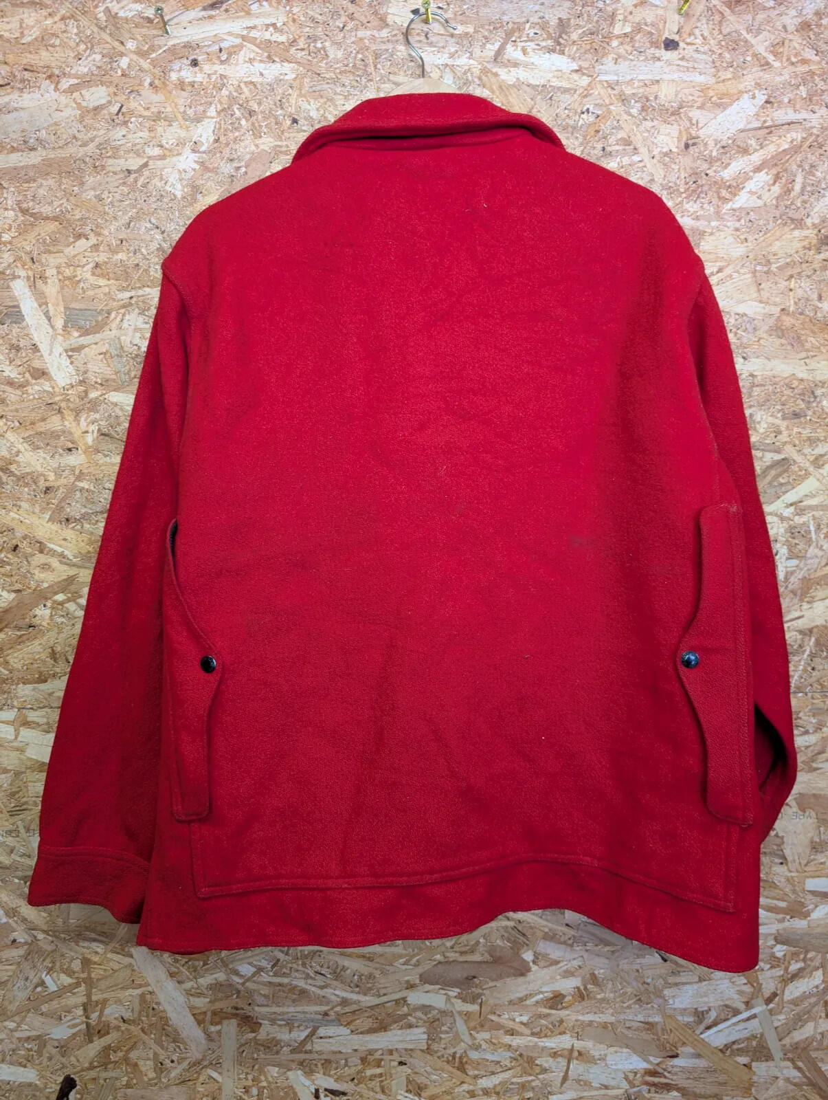 Vintage Filson Garment Wool Jacket Mens Red Large Snap Pockets Union Made USA