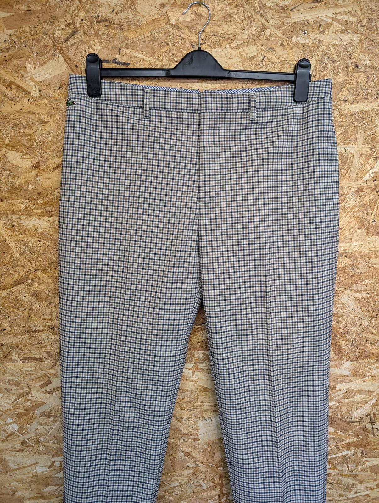 Lacoste Live Trousers W36 L29 Men Check Slim Fit Beige Golf Smart Cropped