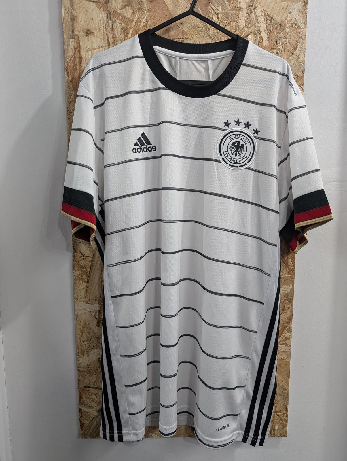 Adidas Germany Shirt Large Men National Top Aeroready Striped White Black 2020