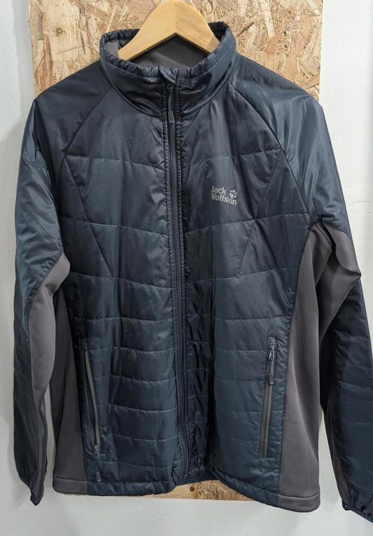 Jack Wolfskin Jacket Mens Size Medium Thermosphere Night Blue Grey Navy Full Zip
