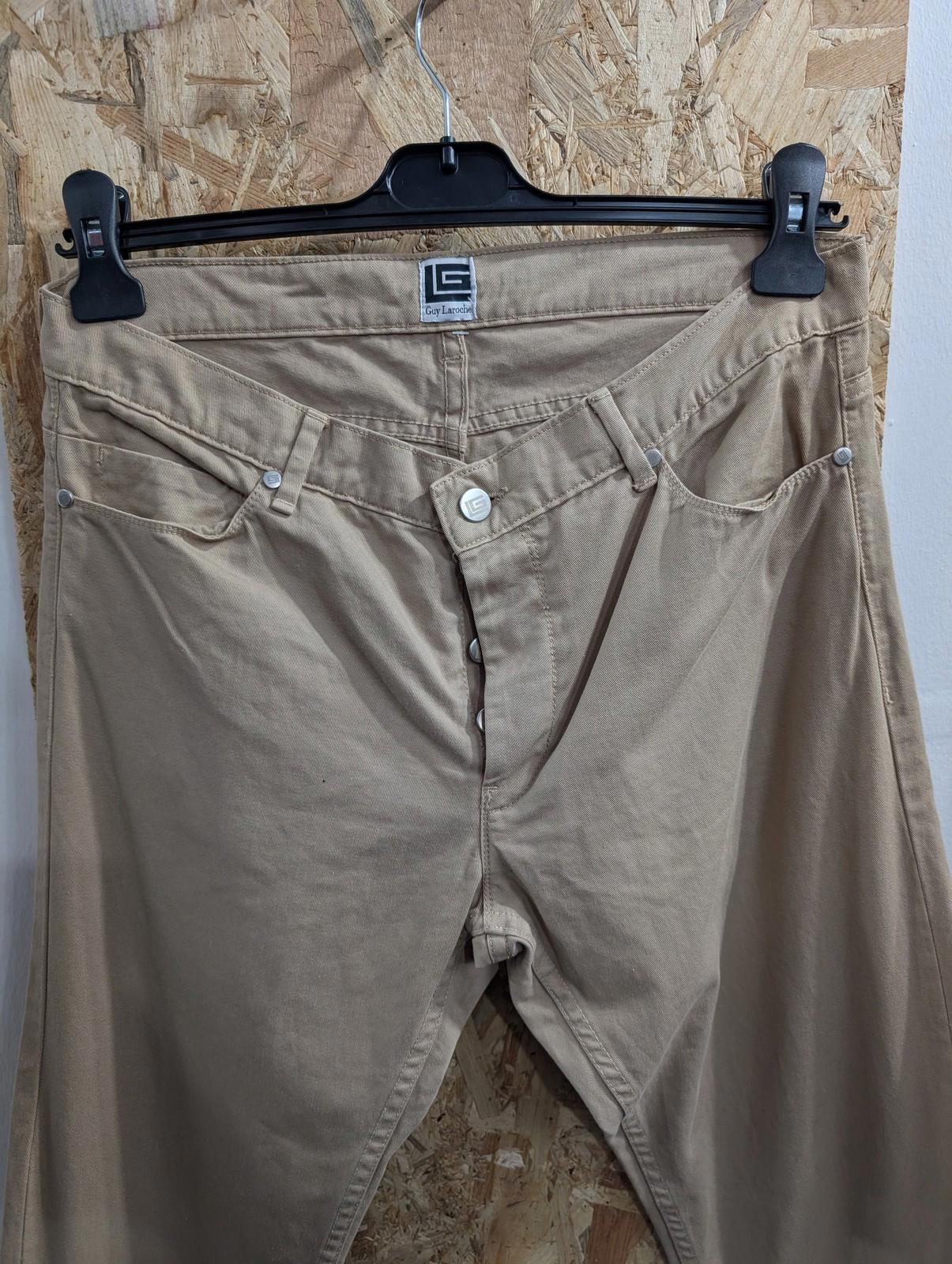 Guy Laroche Trousers W32 L36 Men Beige Chino Cotton Straight Leg Slim Fit New