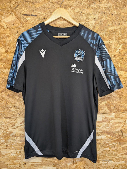 Glasgow Warriors Rugby Shirt Men XXL Macron 2022-23 Black Blue 2XL Official