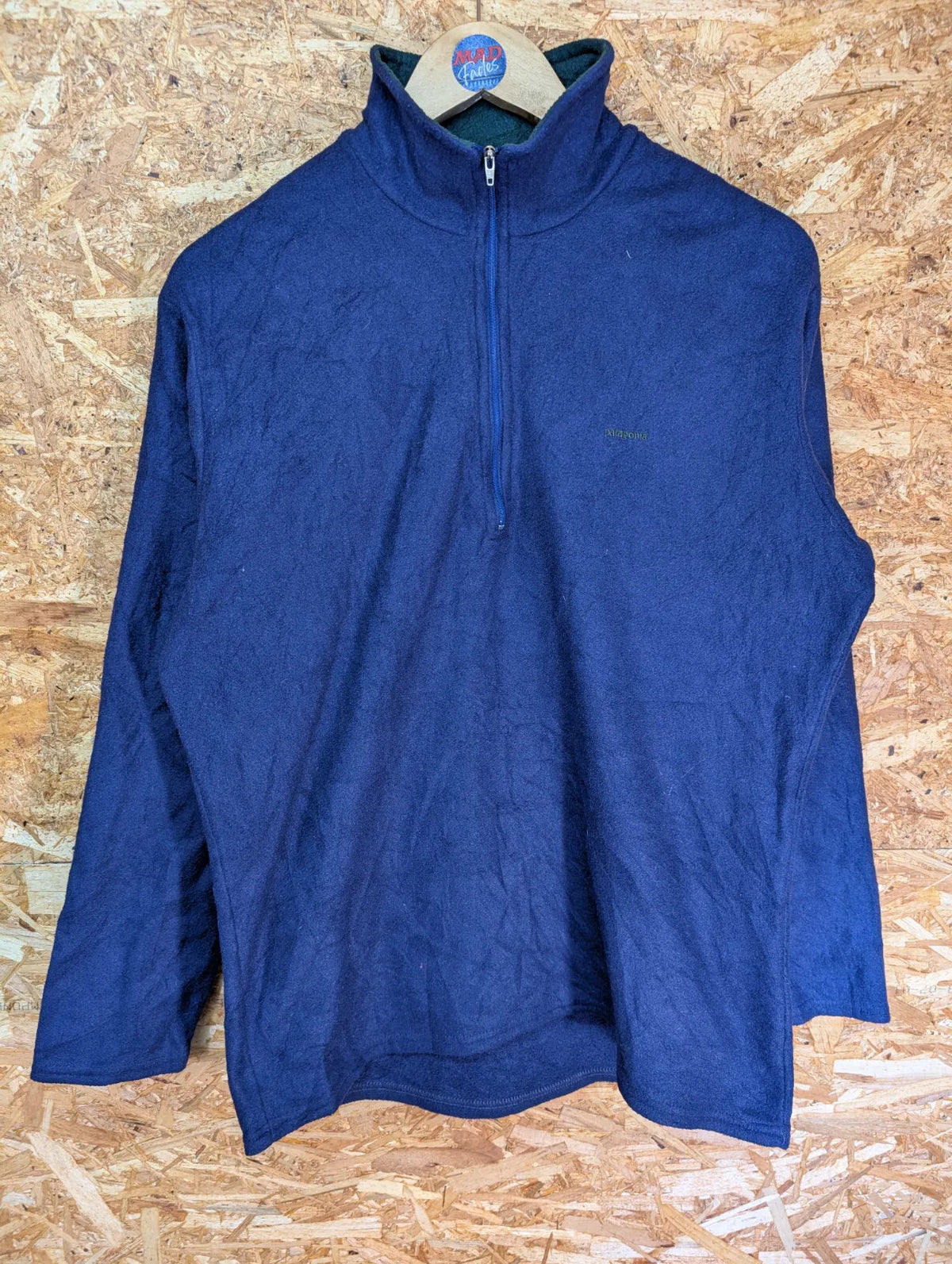 Patagonia Capilene 1/4 Zip Fleece Mens Medium Blue Hiking Walking Layer Collared