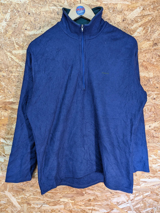 Patagonia Capilene 1/4 Zip Fleece Mens Medium Blue Hiking Walking Layer Collared