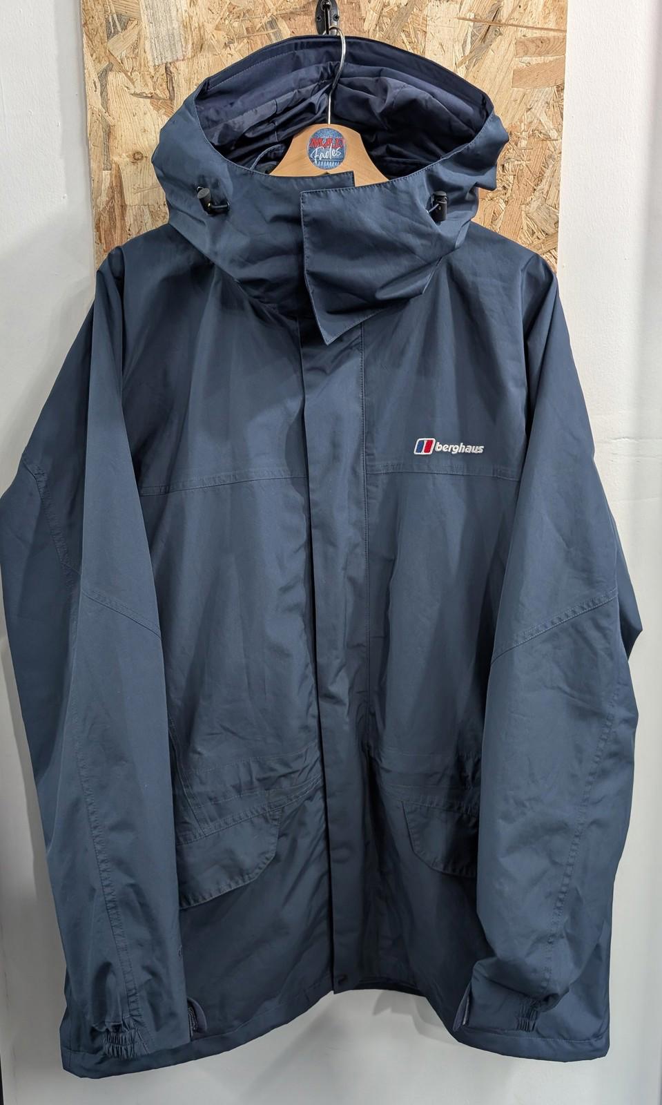 Berghaus Jacket XL Men Gore-Tex Cornice Waterproof Hooded Navy Blue Hiking