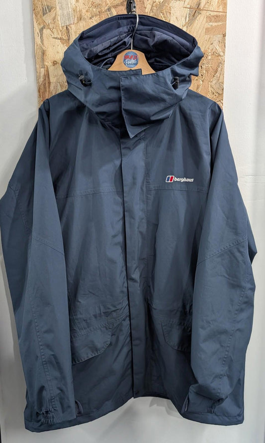 Berghaus Jacket XL Men Gore-Tex Cornice Waterproof Hooded Navy Blue Hiking