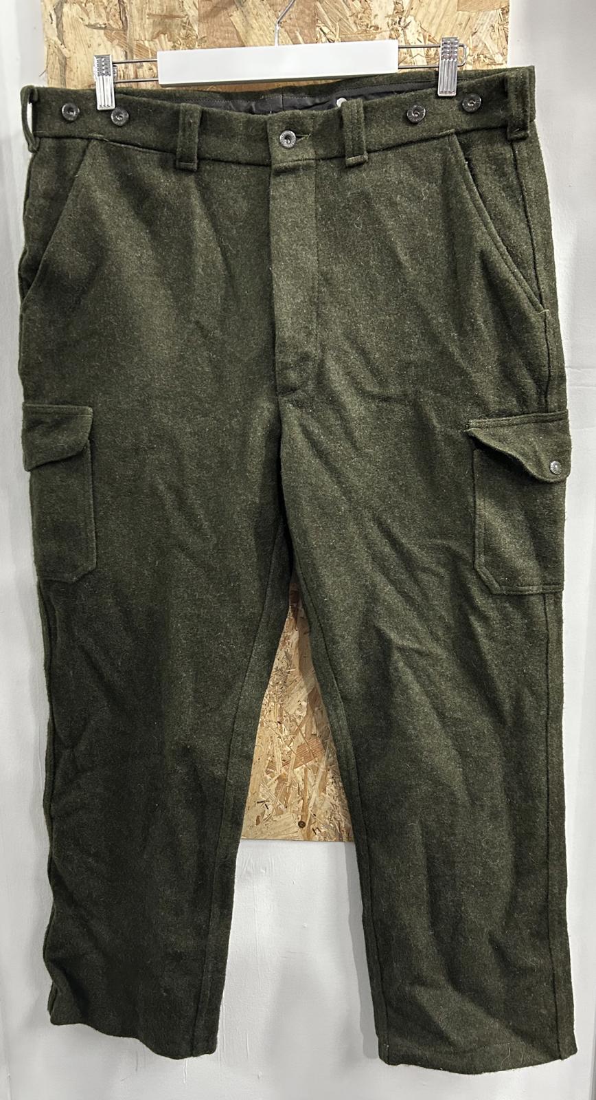 Filson W38 Mackinaw Wool Field Work Pants Style 87 Trousers Green Made USA