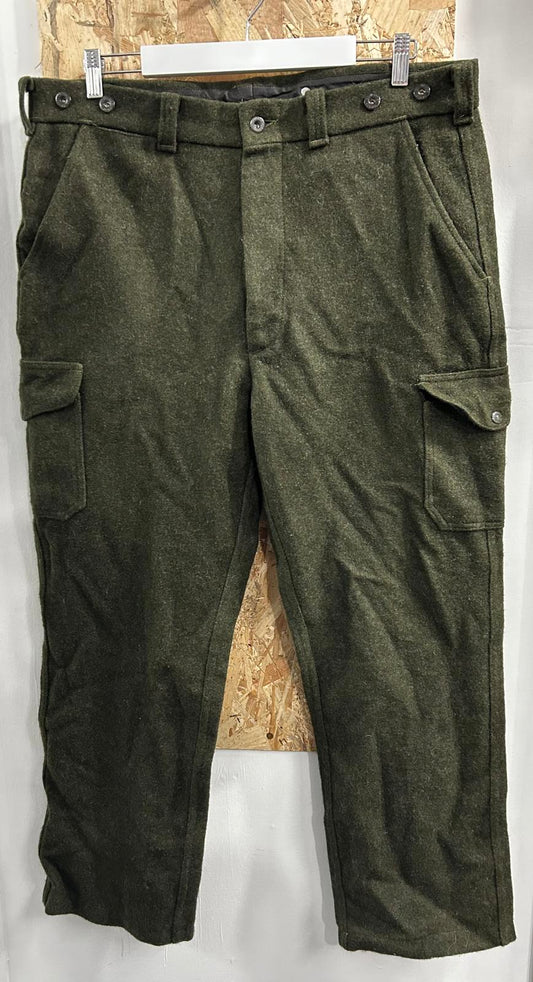 Filson W38 Mackinaw Wool Field Work Pants Style 87 Trousers Green Made USA
