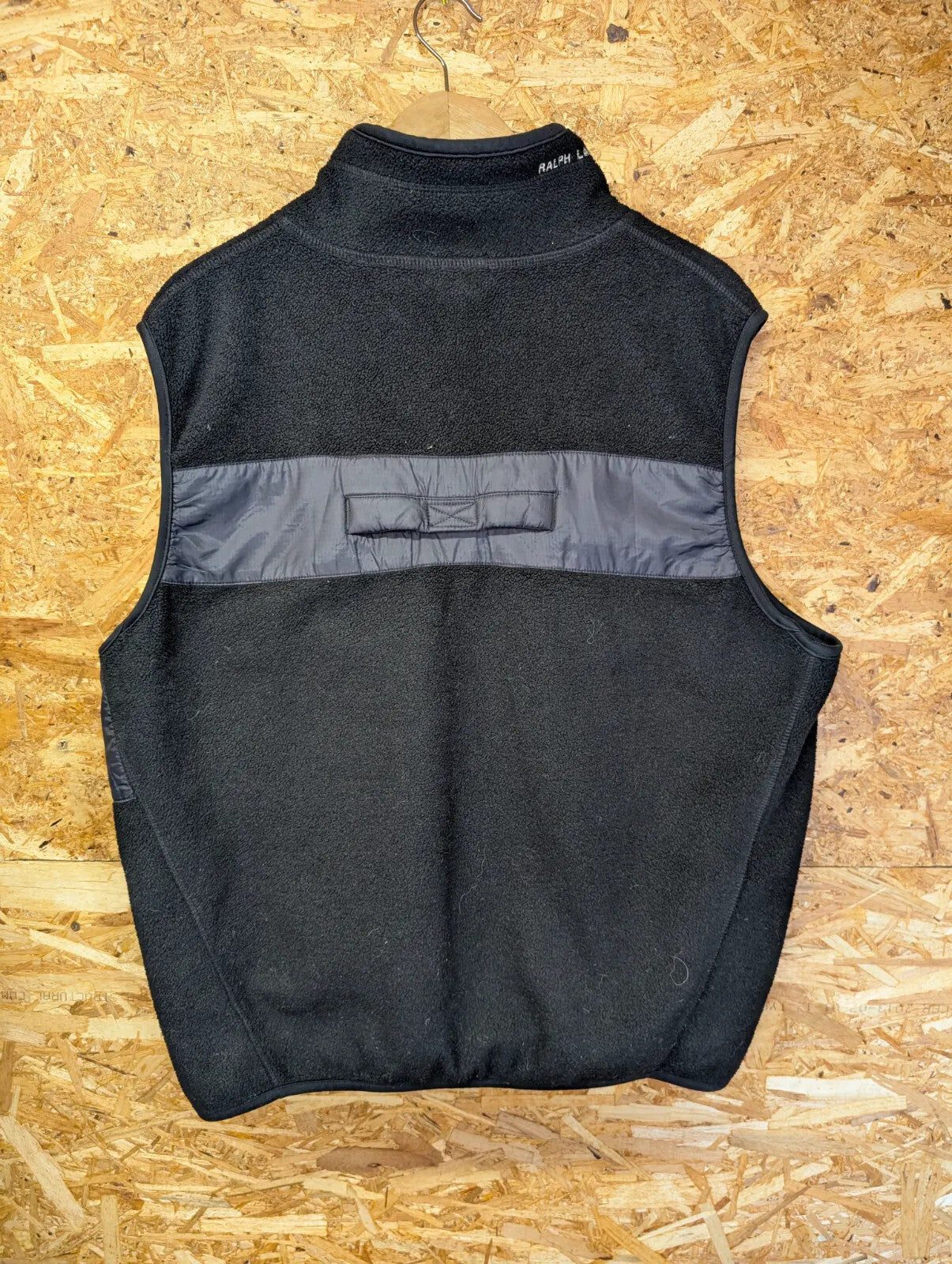 Vintage Ralph Lauren Gilet Fleece Vest Mens Large Black Full Zip Polo Jeans Co