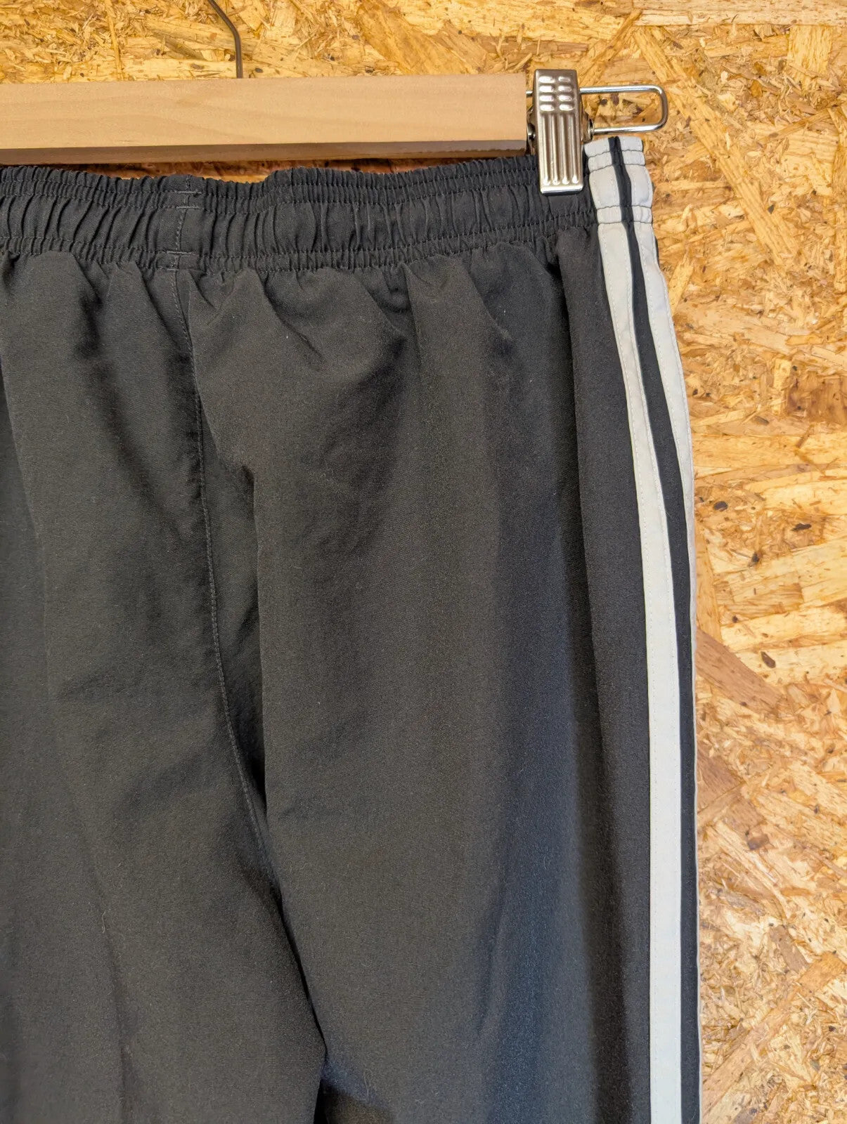 Adidas Track Pants Mens Small W28 W30 L30 Black 3 Stripe Zip Pockets Athletic