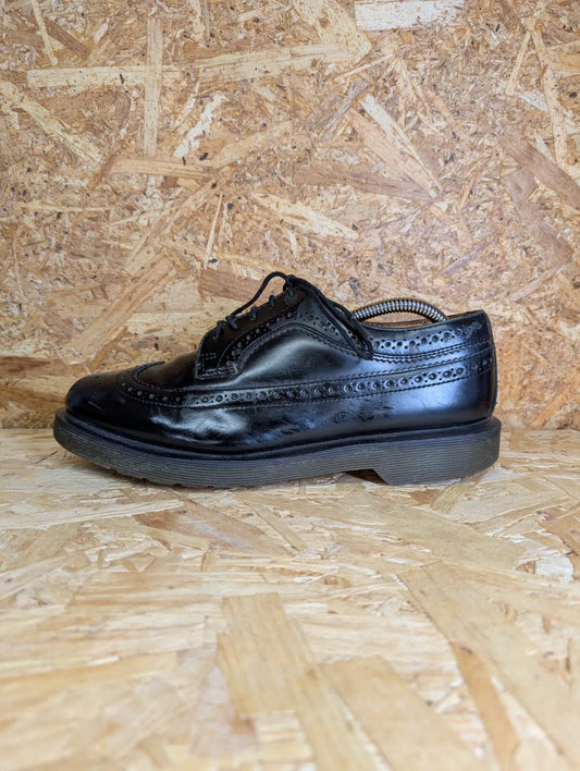 Dr Martens 3989 Brogue Oxford Shoes Mens UK8 Black Leather Wingtip Lace Up Retro