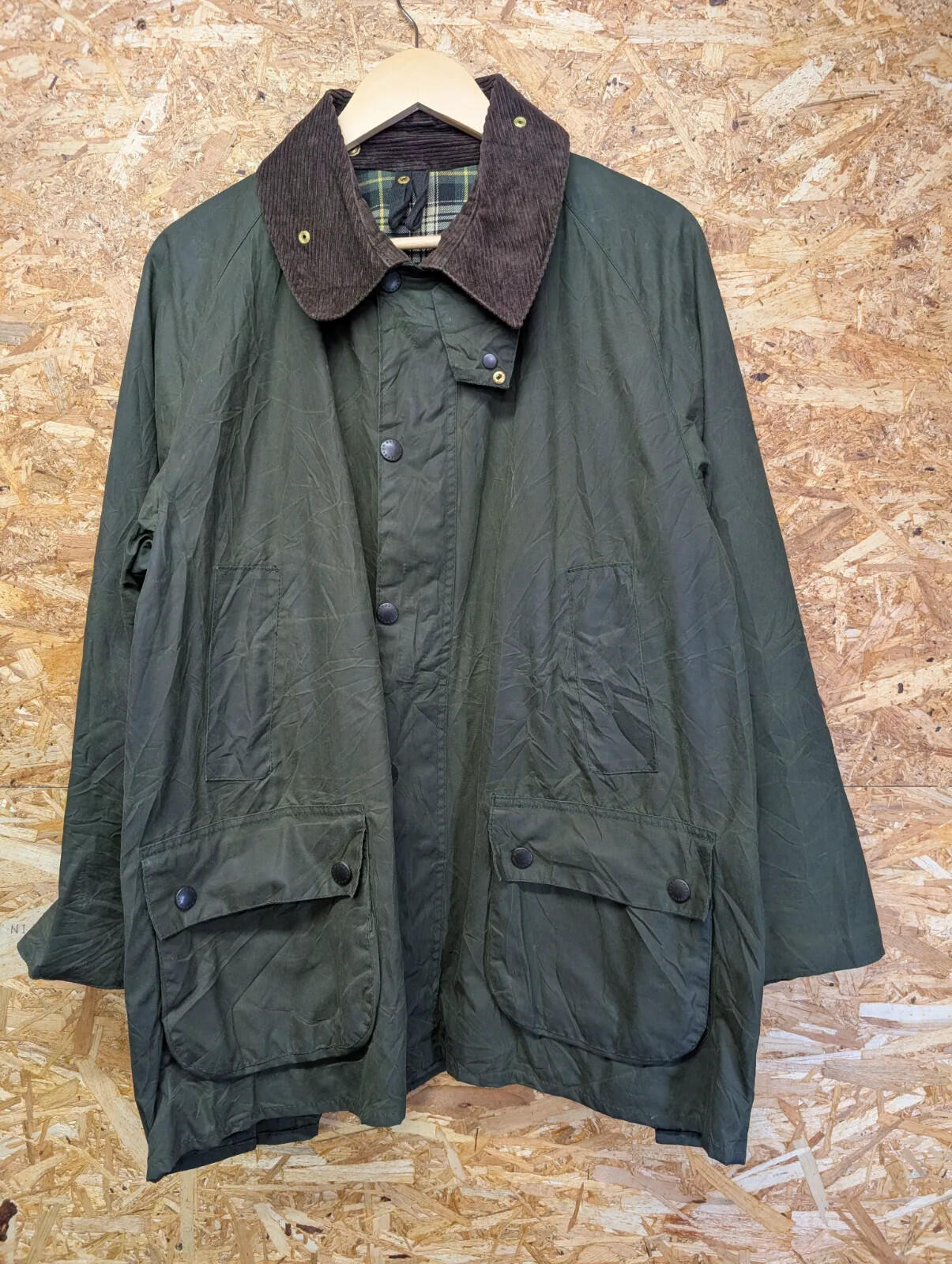 Vintage Barbour Bedale Wax Cotton Jacket Mens XL C44 Green A100 90s England Made