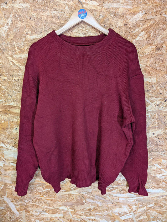 Filson Knitted Jumper Men Large Burgundy Wool Sweater Style 702 USA Made Vintage