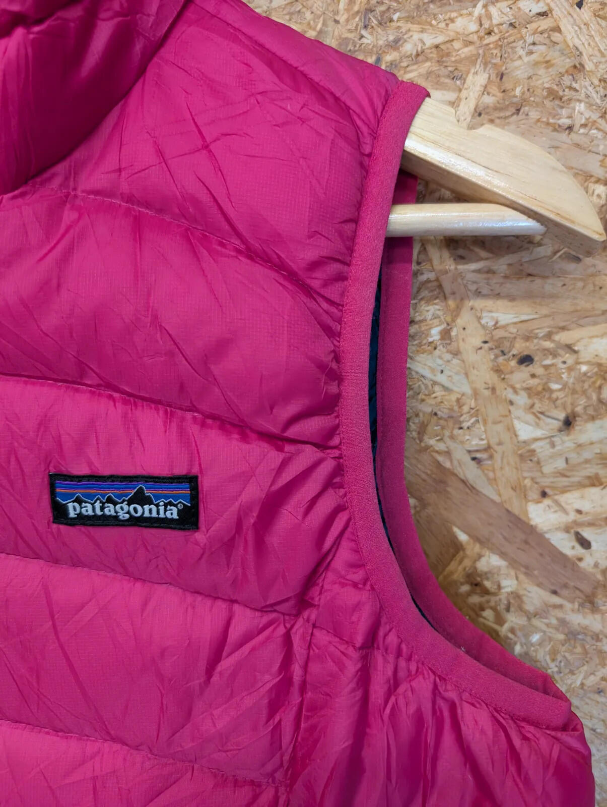 Patagonia Puffer Gilet Girls XL 14 Pink Down Fill Full Zip Bodywarmer Youth