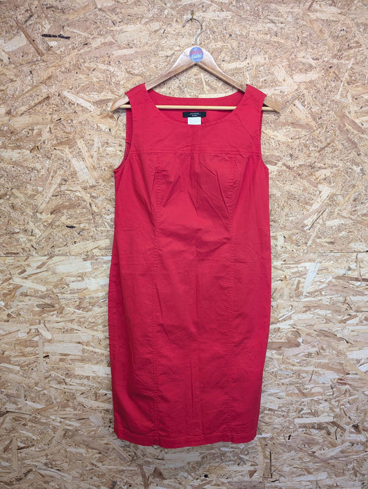 Max Mara Weekend Dress Racer Style Cotton Blend Red Burnt Orange Size 16