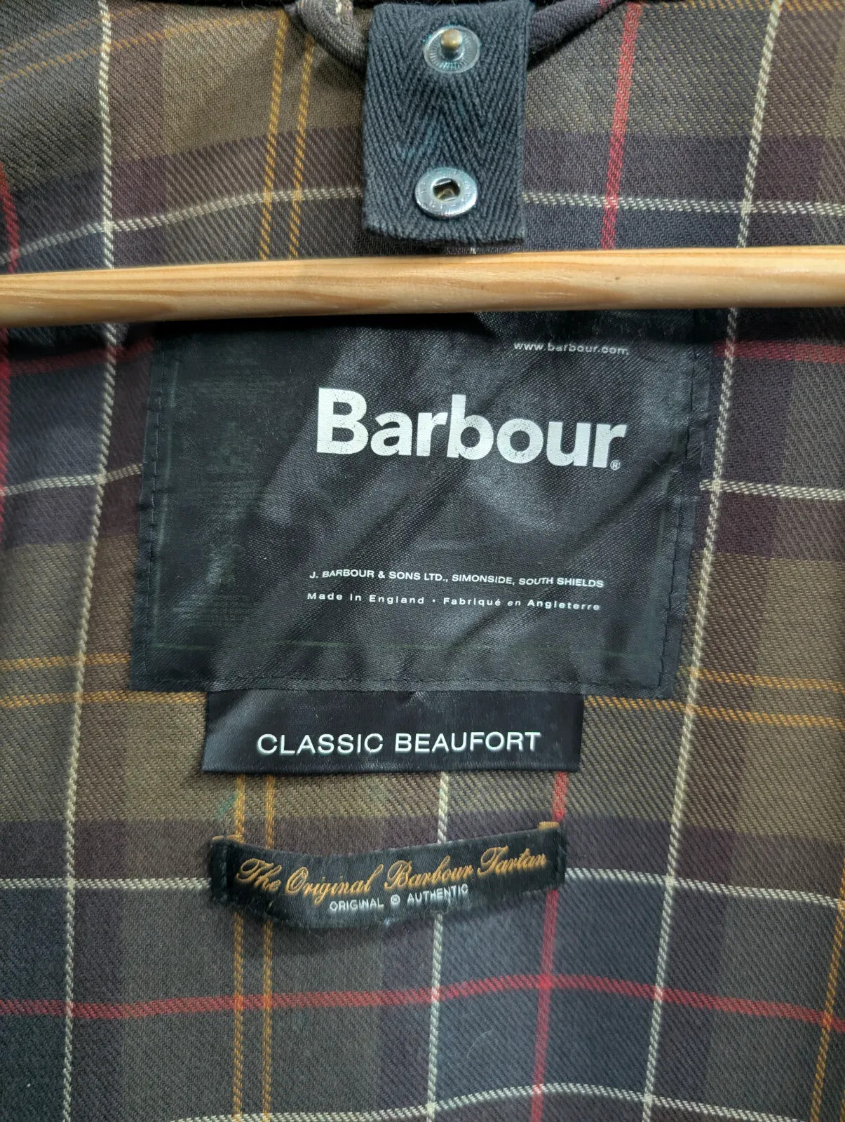 Barbour Classic Beaufort Jacket Mens Medium C40 Olive Green Waxed Cotton Project