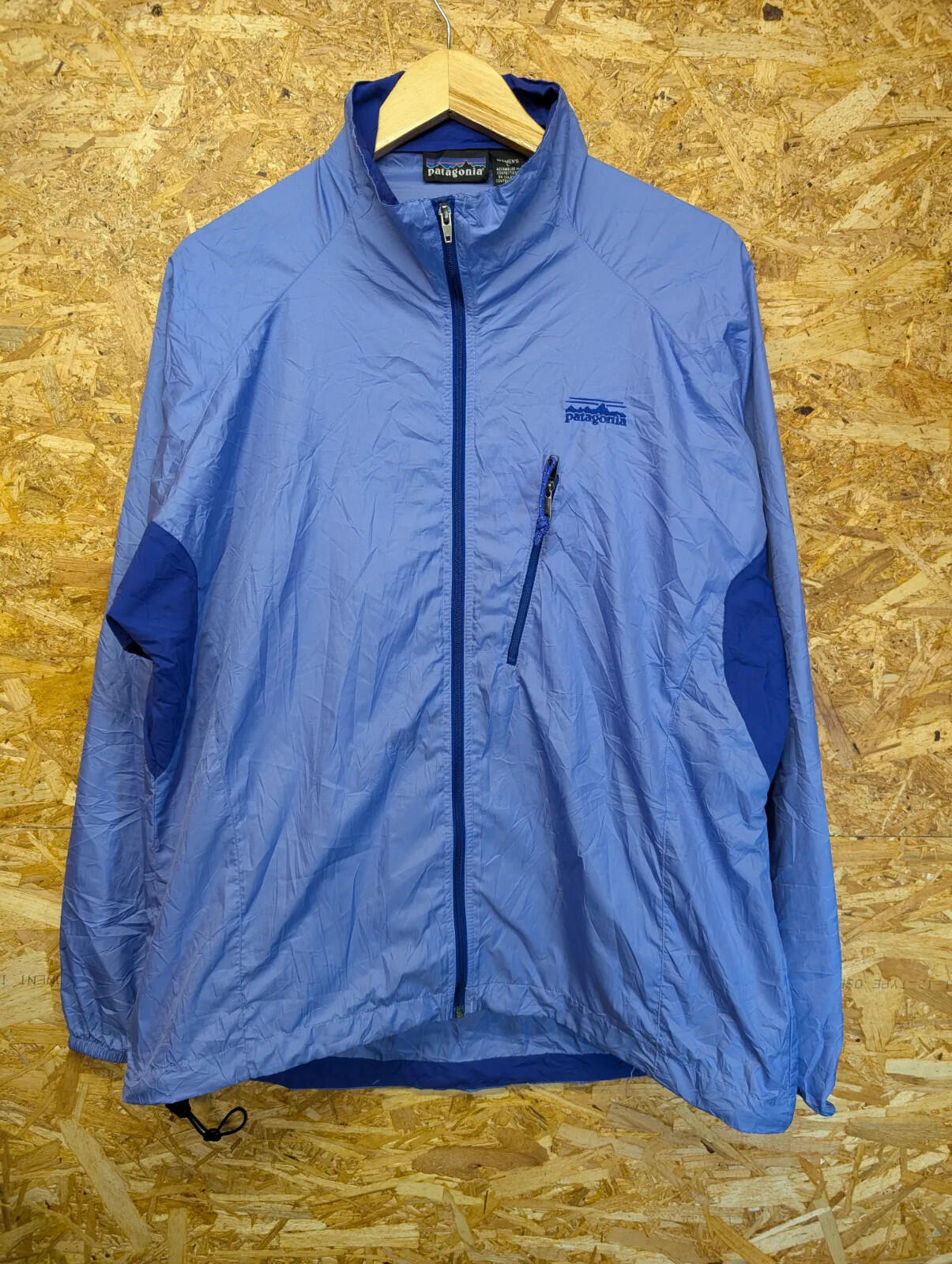 Patagonia Windbreaker Jacket Womens Large Puple Ripstop Full Zip Vintage 90s