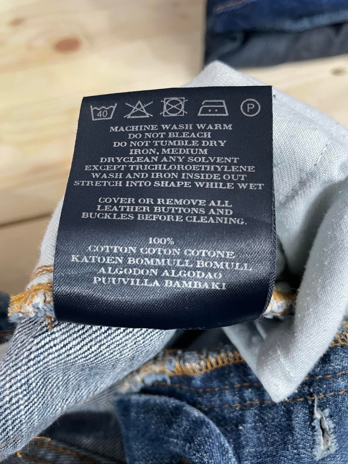 Burberry London Blue Jeans W32 L33 Mid Blue Denim Button Fly Made In Italy