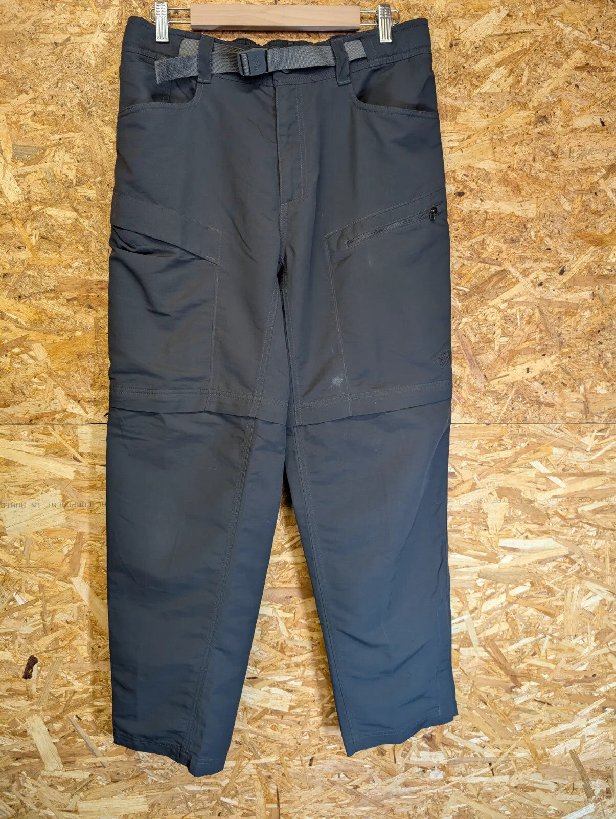 North Face Hiking Trousers Shorts Mens Medium W32 L32 Charcoal Grey Zip Off TNF