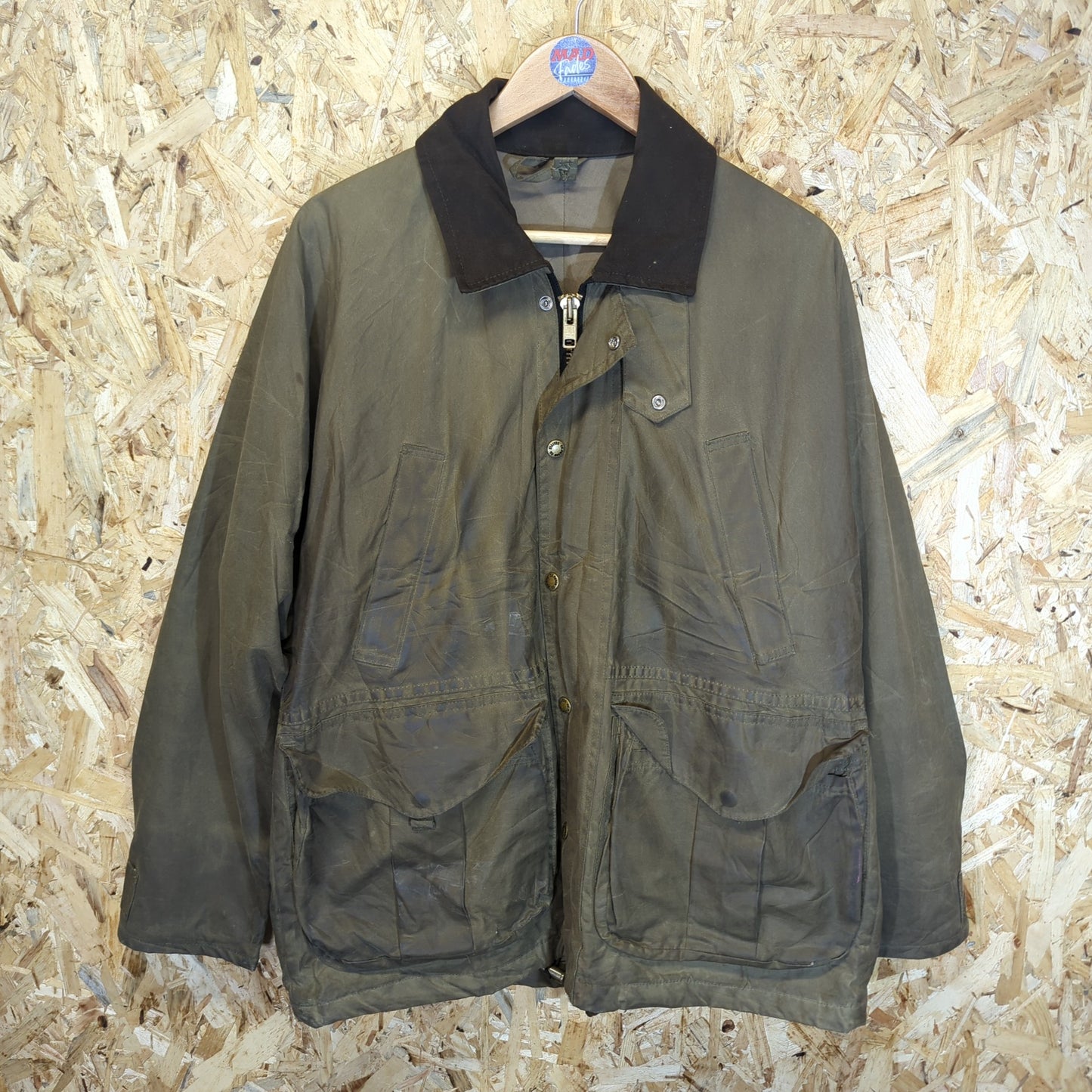 Filson Waxed Tin Field Jacket Green Coat Hunting Cloth Size Large