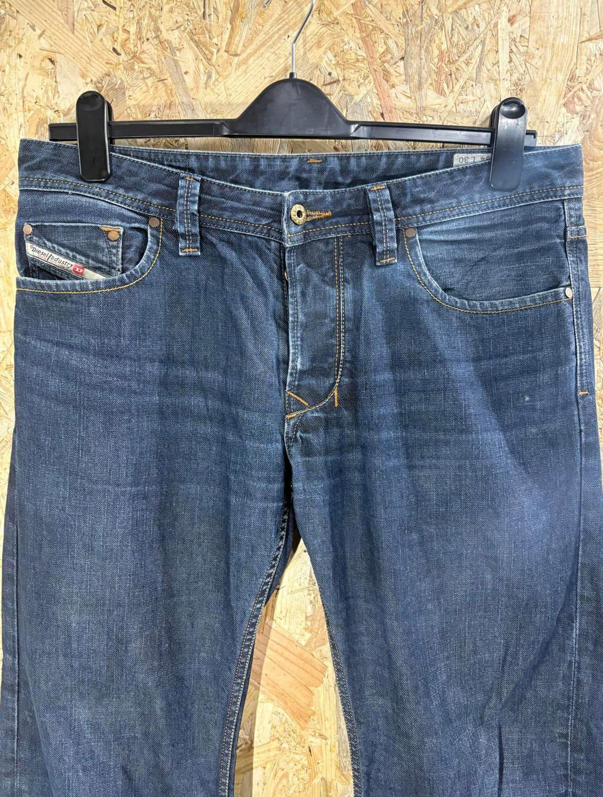 Diesel Larkee Jeans W34 L30 Rigid 008Z8 Navy Blue Regular Straight Italy Made