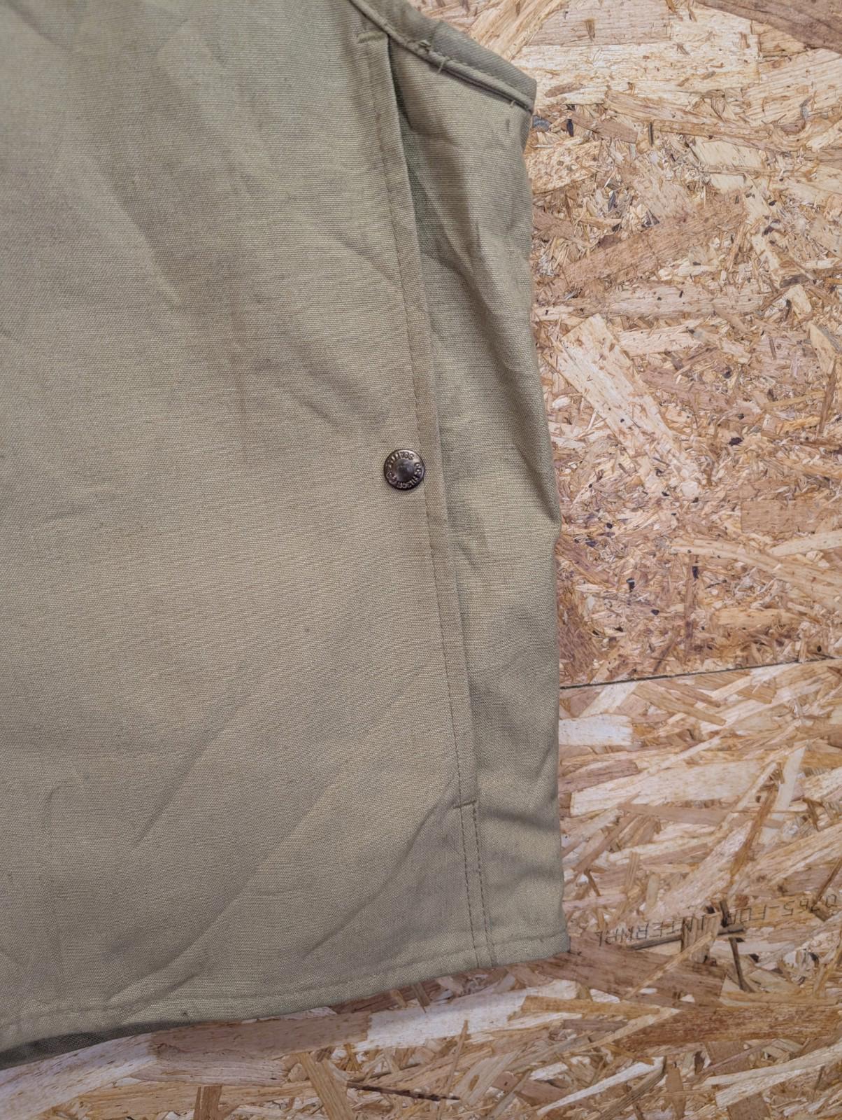 Filson Dry Cloth Vest 40 Medium Gilet Beige Made USA Canvas Sleeveless Tin Cloth