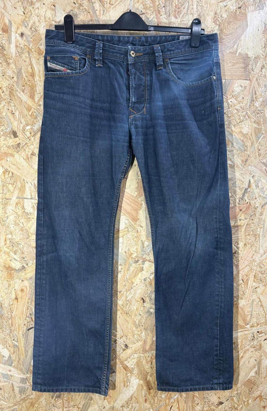 Diesel Larkee Jeans W34 L30 Rigid 008Z8 Navy Blue Regular Straight Italy Made