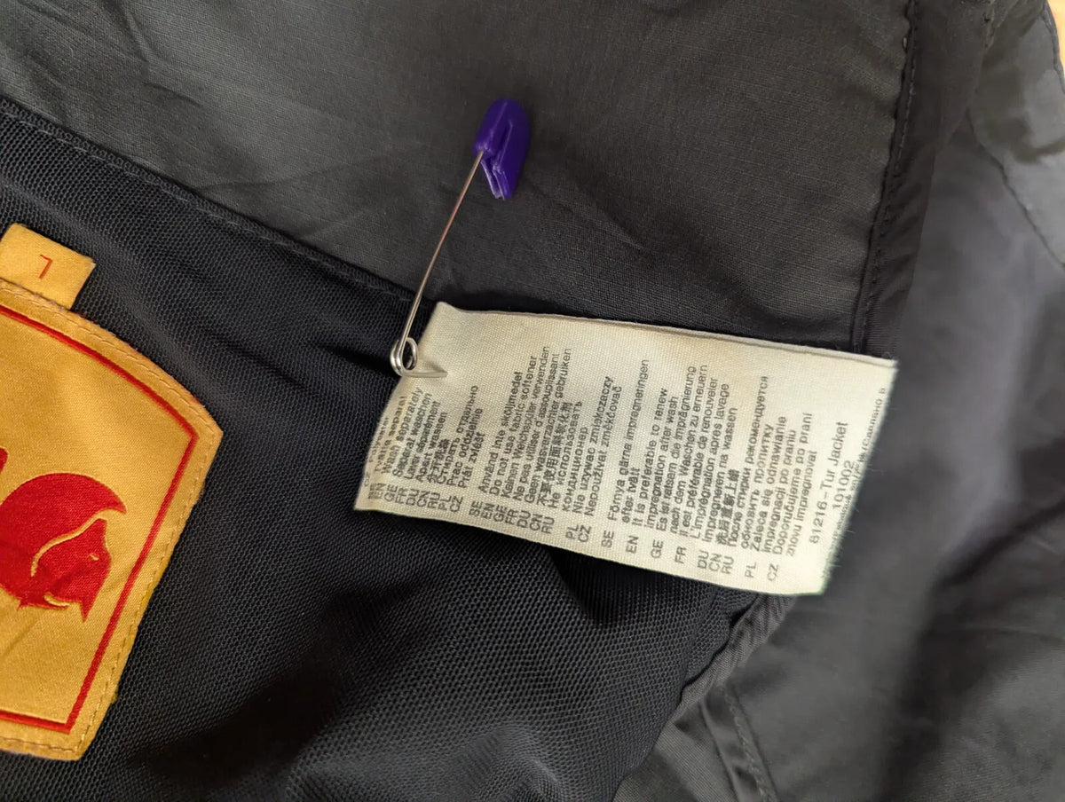Fjallraven Tur G1000 Jacket Mens Large Black Hooded Canvas Wax Parka Anorak