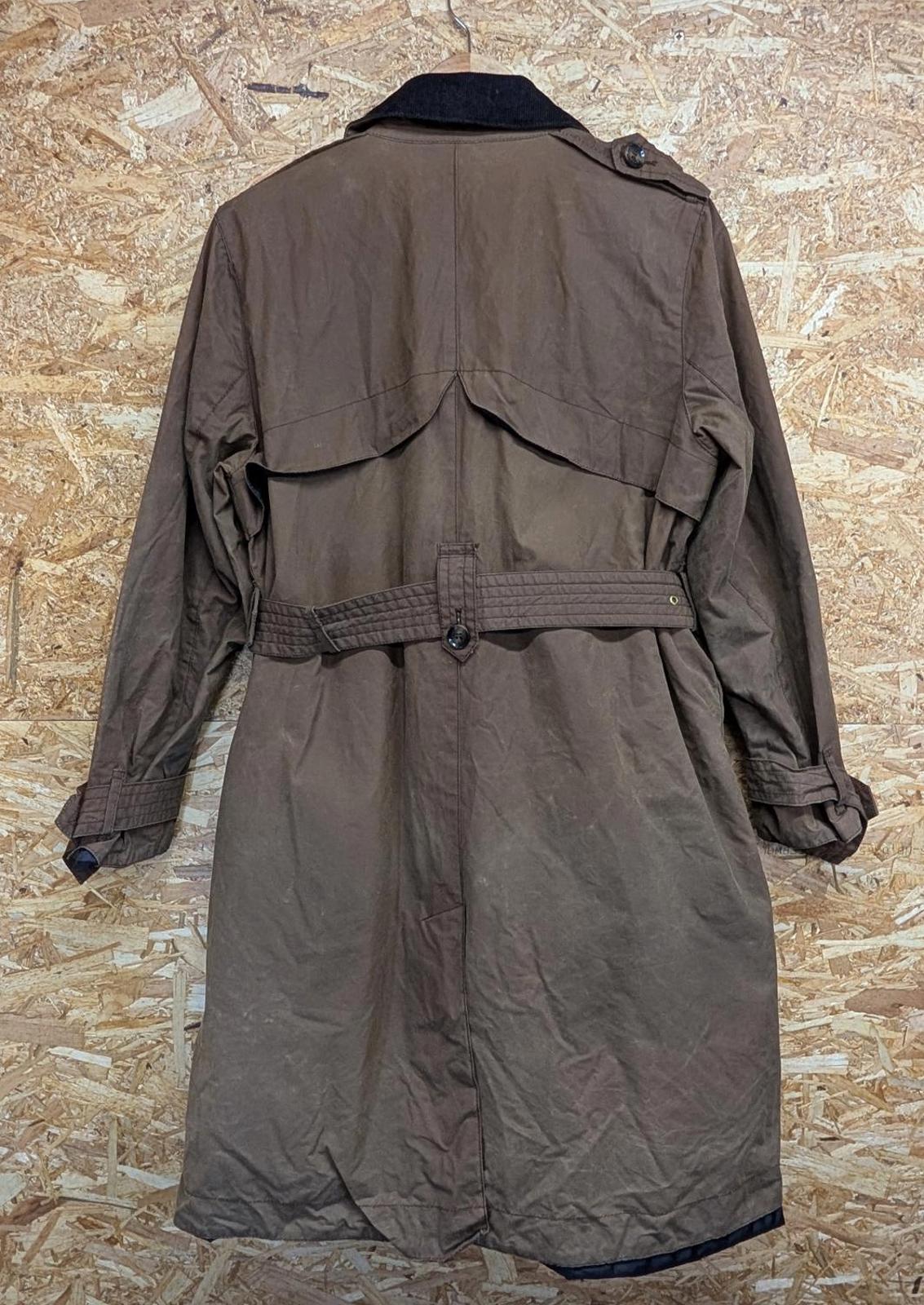 Barbour Pastoral Wax Jacket Size 14 Women Belted Lined Coat Brown Cord Collar
