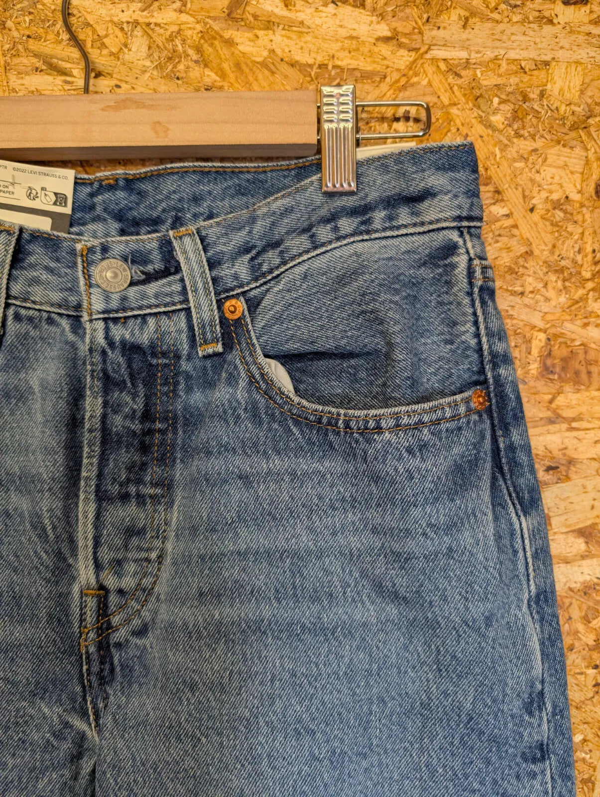 Levis 501 Original Cropped Jeans Women W26 L26 Blue Denim Regular Straight