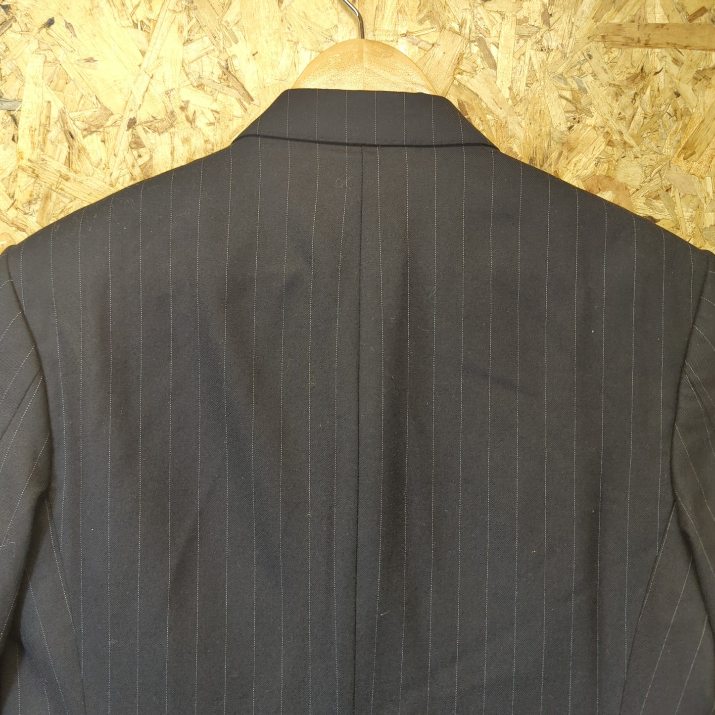 Crombie Wool Cashmere Mix Blazer Jacket Black Pinstripe Mens Medium 38 Regular