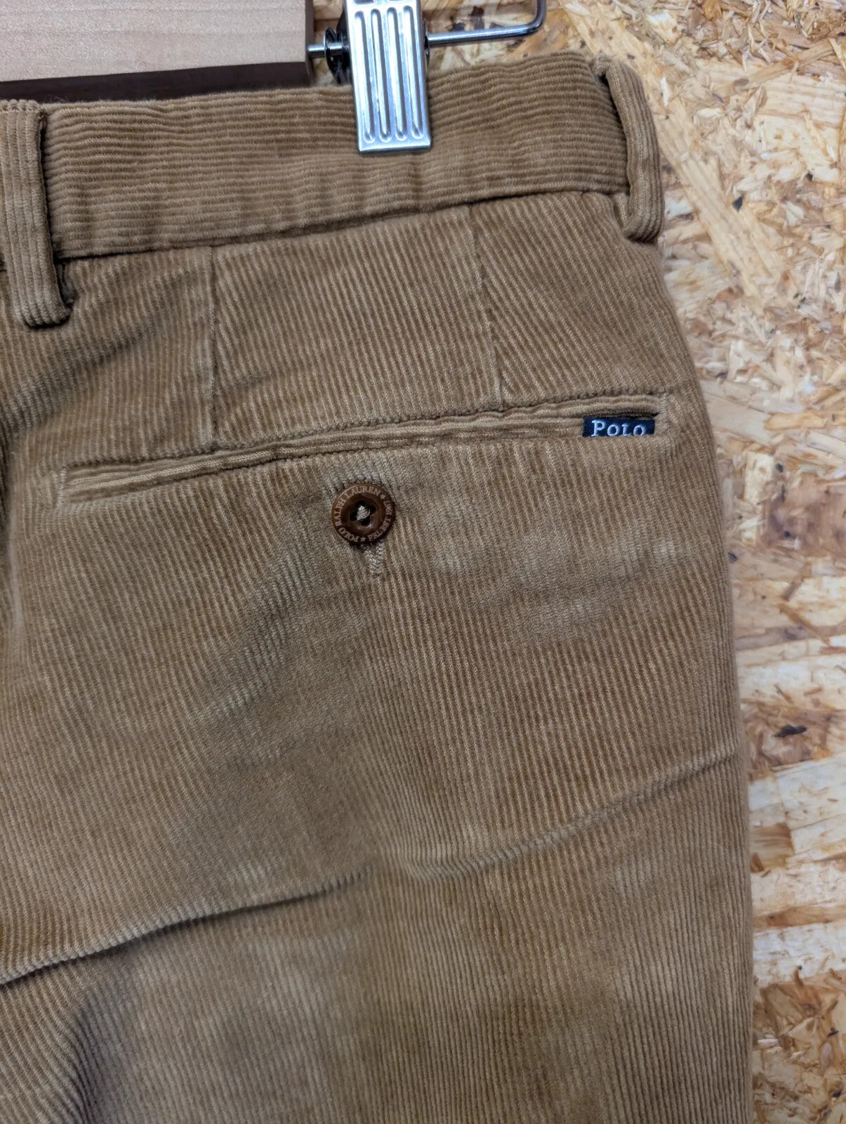Ralph Lauren Corduroy Trousers Mens W30 L32 Brown Cotton Cords Preppy Fit