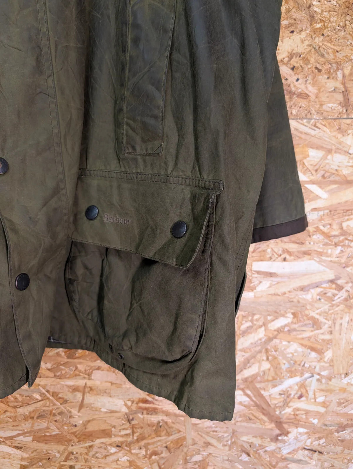 Vintage Barbour Classic Moorland Wax Jacket Men 2XL C52 Olive Green A820 + Hood