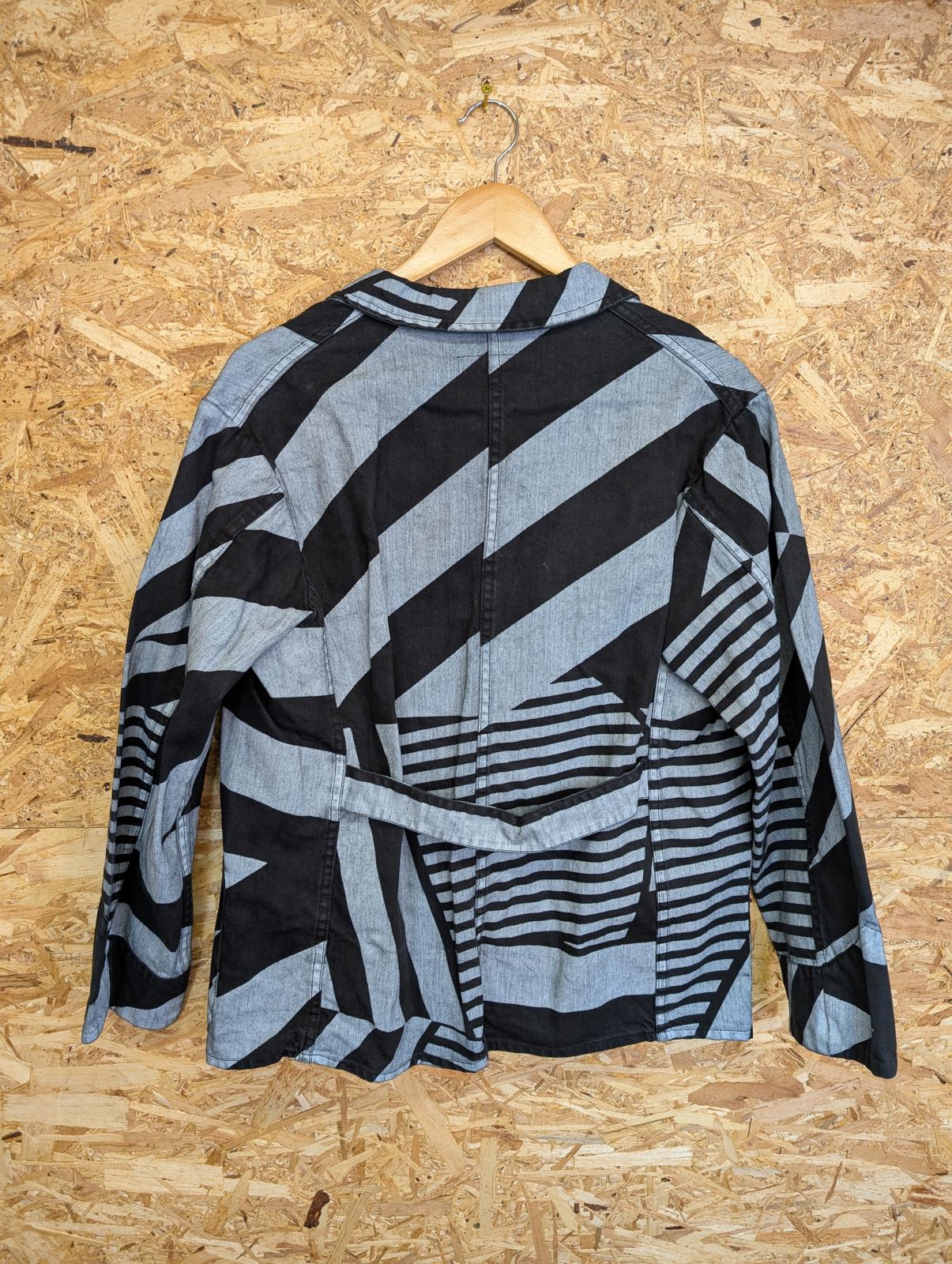 Child Of Jago Denim Jacket Small 38 Black White Grey Abstract Pattern