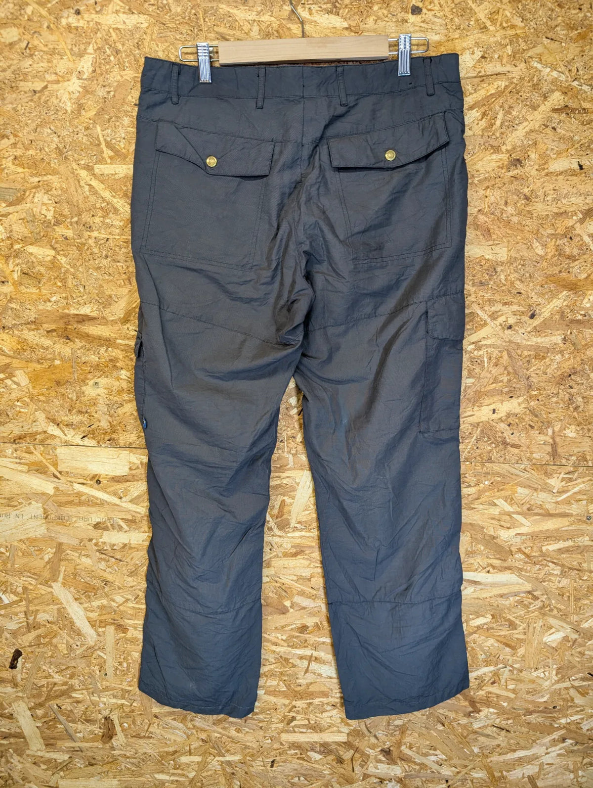 Fjallraven Cargo Trousers Mens W34 L34 Dark Grey Cotton Straight Hiking Walking