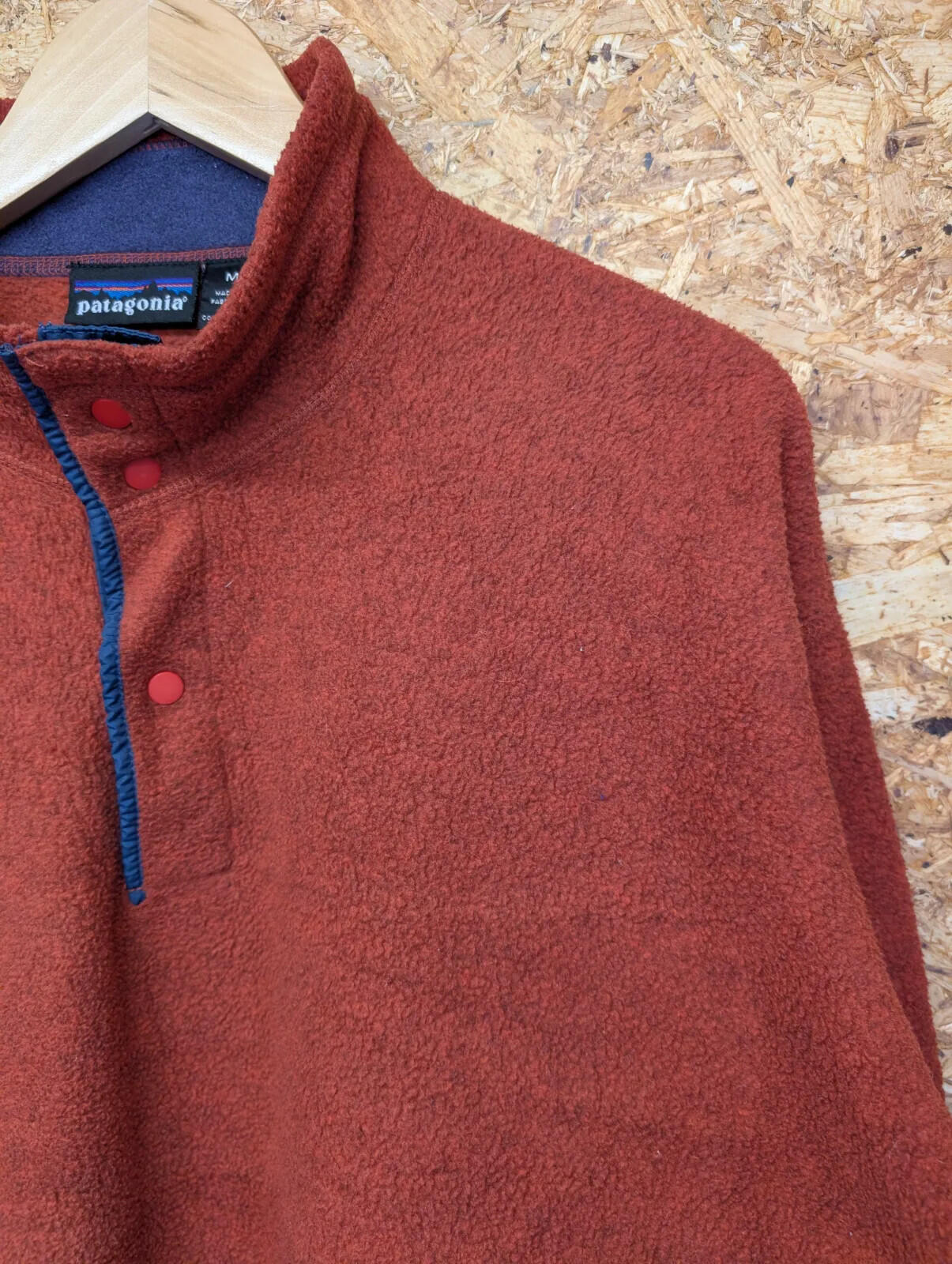 Vintage Patagonia Fleece Mens Medium Synchilla Pullover Orange Sweater USA Made