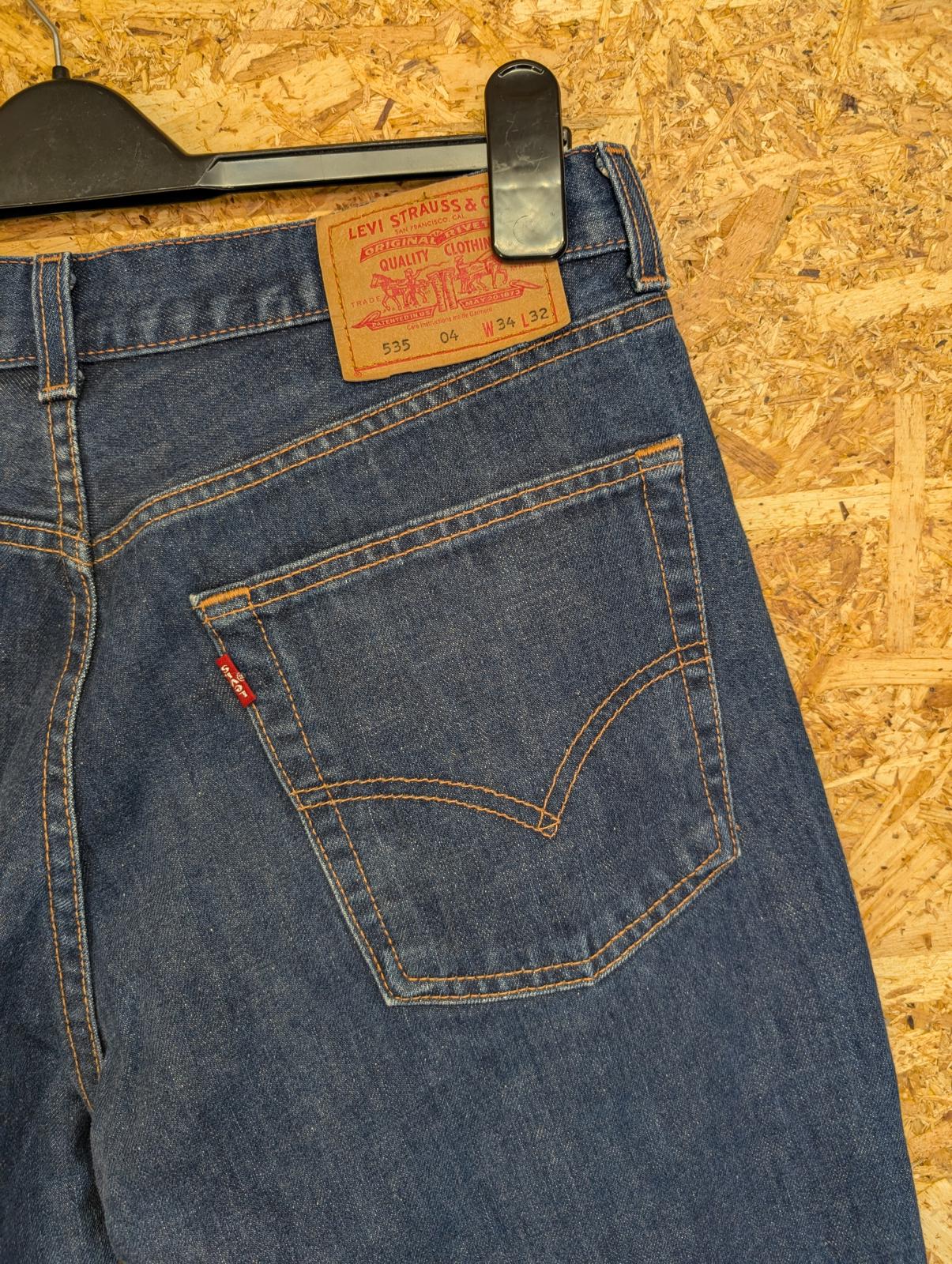 Levis 535 Jeans W34 L32 Made in USA Vintage Y2K Mid Wash Blue Denim