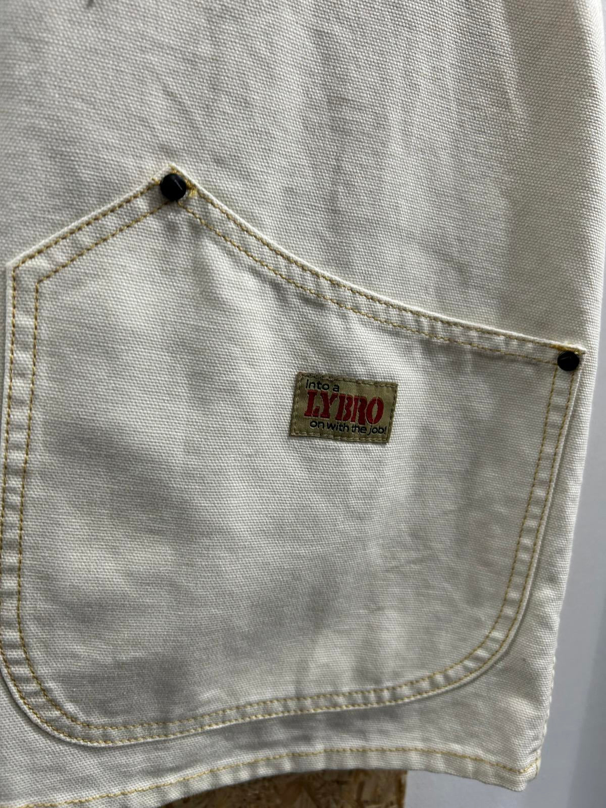 Nigel Cabourn Lybro Vest Large 50 Waistcoat Yellow White Denim Twill Canvas