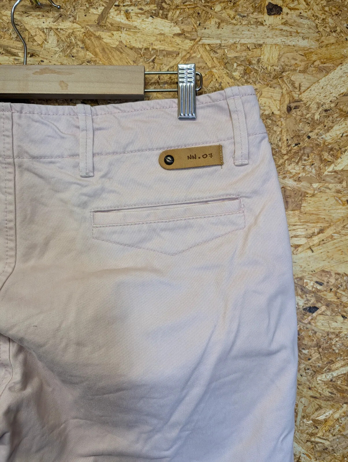 NN07 Chino Jeans Mens W32 L32 Light Pink Cotton Trouser Slim Straight Leg Button