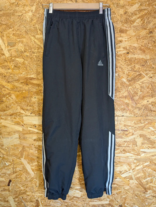 Adidas Track Pants Mens Small W28 W30 L30 Black 3 Stripe Zip Pockets Athletic