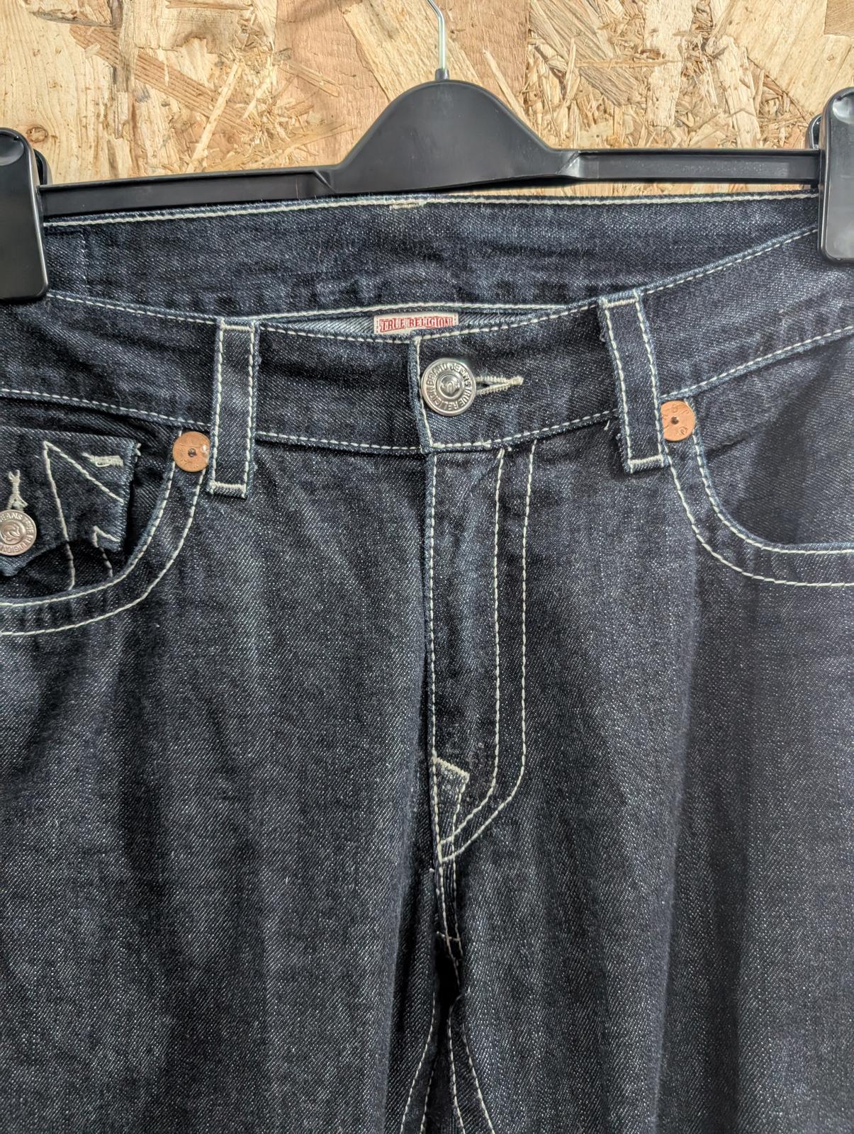 True Religion Ricky Jeans W38 L28 Made In USA Indigo Navy Blue Vintage 90s