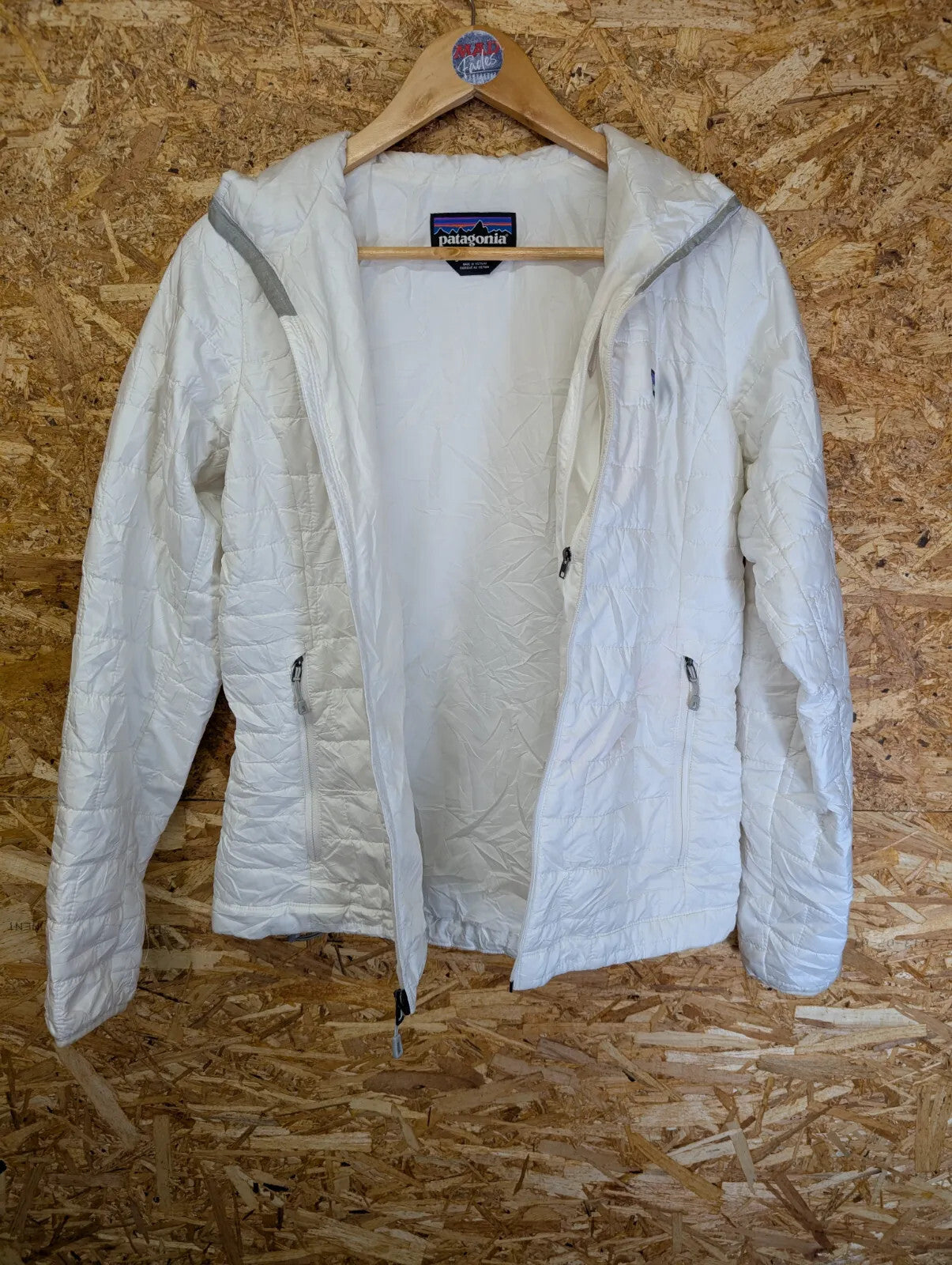 Patagonia Nano Puff Jacket Women Small White Padded Quilted Hiking Walking Trail