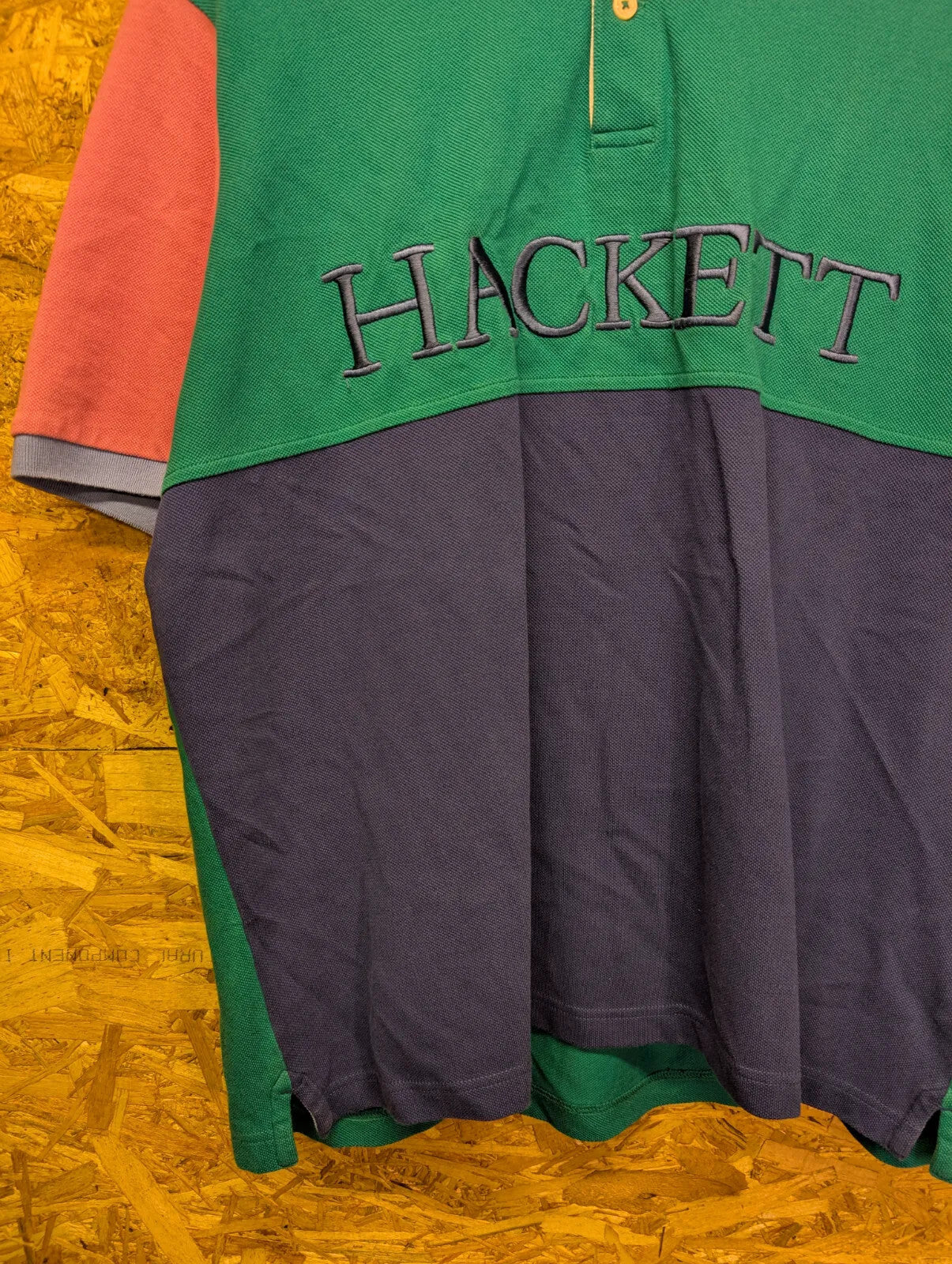 Vintage Hackett London Polo Shirt Mens XXL Green Cotton Embroidered 1 Logo 90s