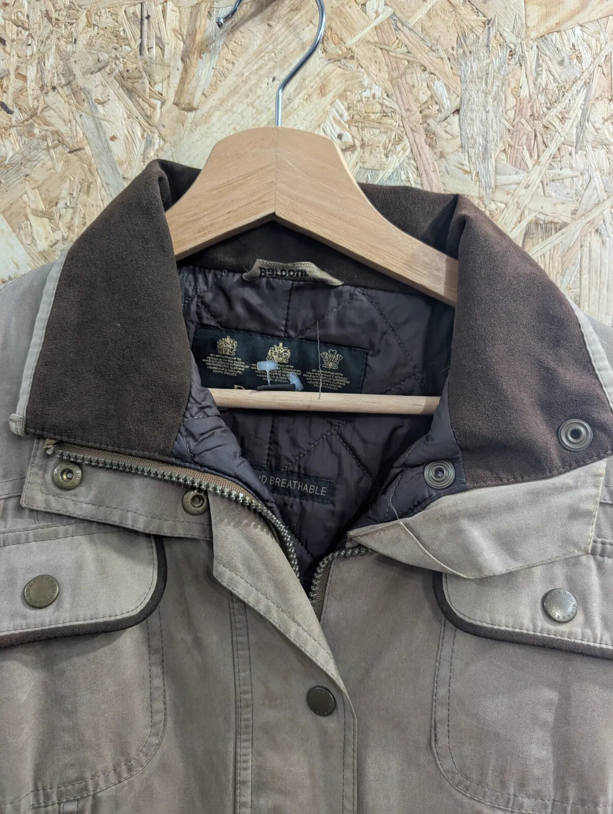 Barbour L1904 Monaco Utility Jacket Womens UK16 Mushroom Waterproof Breathable