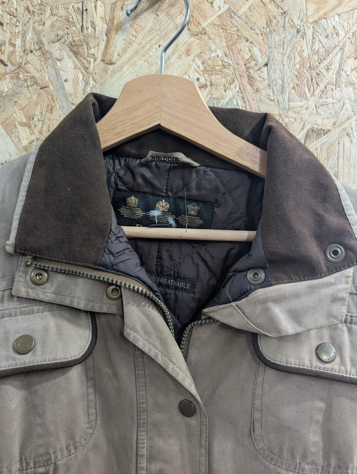 Barbour L1904 Monaco Utility Jacket Womens UK16 Beige Waterproof Breathable