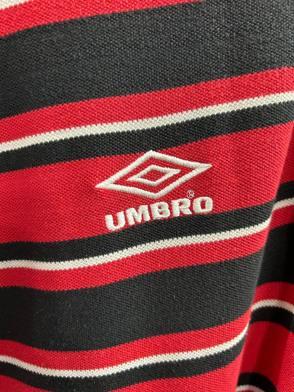 Manchester United Large Polo Shirt 90s Training Football Umbro Vintage Jersey